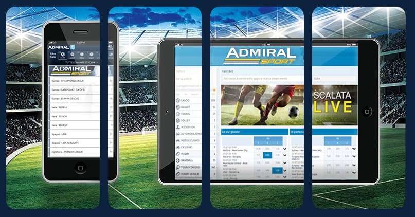 app Admiral Sport per tablet e smartphone per scommesse sportive