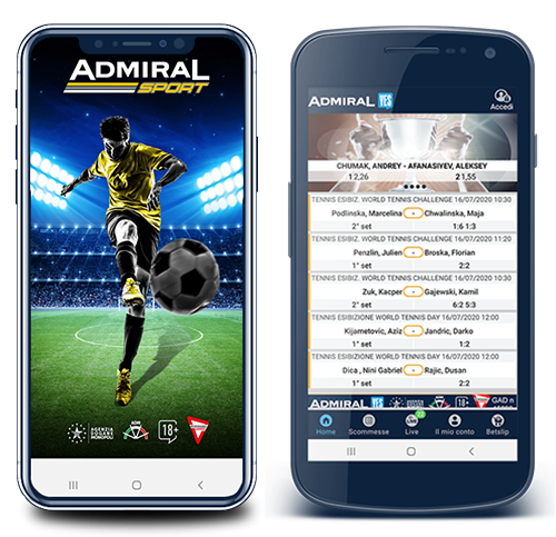 app Admiral Sport per tablet e smartphone