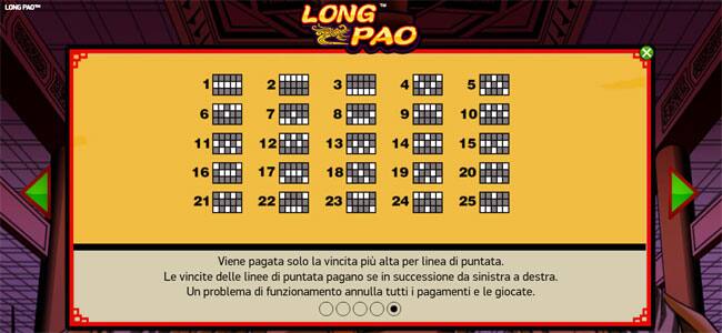 Linee di vincenti gioco Slot machine online Long Pao giri gratis